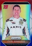 2016 Panini Prizm Red White and Blue Prizm Racing #19 Carl Edwards ARRIS/Joe Gibbs Racing/Toyota Officially Licensed NASCAR Trading Card (Stock Photo Shown, Card in Near Mint to Mint Condition)