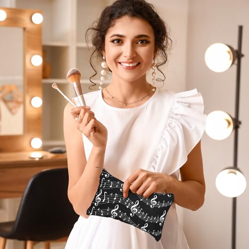 Sweetude 10 Pcs Musical Note Makeup Bag Music Teacher Gift for Women Thank You Lovers Cosmetic Bag Piano Travel Zipper Pouch for Teachers' Day Christmas Birthday Graduation(White)3