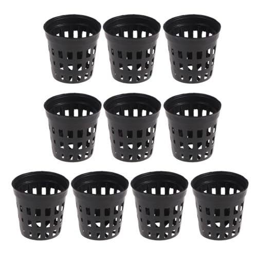 TOYANDONA Panier de Plantation en Plastique Noir 10pcs pour Plantes Aquatiques et Fleurs d'eau, Drainage Uniforme, Facile à Nettoyer, Décor pour Aquarium de Taille Moyenne