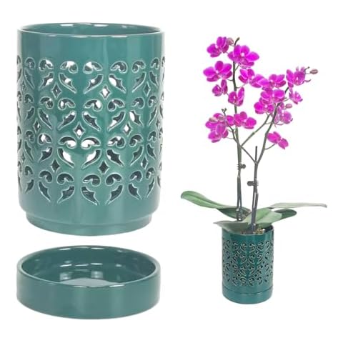 pavtner 4 Inch Ceramic Orchid Pot Cover