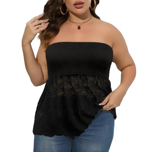 Haut tube grande taille fluide et sans bretelles pour un look d'été décontracté