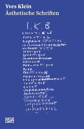 Yves Klein Ästhetische Schriften Hatje Cantz Text 31 livre art allemand