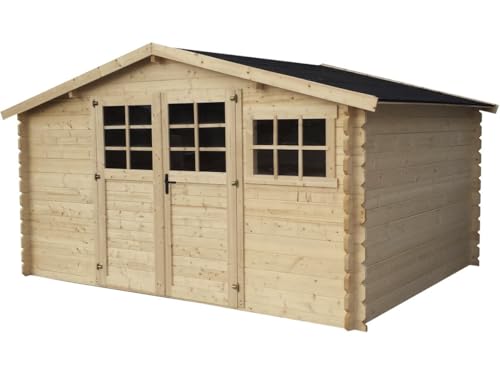 Caseta de jardín de madera Rocval – 456 x 425 x 232 cm – 19,42 m² – 28 mm