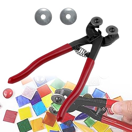Glass Tile Nippers, Heavy Duty Wheeled Glass Mosaic Nipper, Tile Cutter Pliers with Soft-Grip Handle, Ceramic Tile Nipper, Nipper Cutting Tools