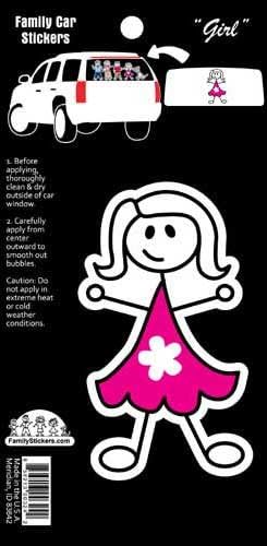 Family Car Stickers 4.5 inches tall Vinyl Auto Decal, Female Teen - Girl