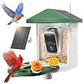 HARYMOR Smart Bird Feeder with Camera Solar Powered, 2K HD Live Video, 10,000+ Bird Species AI Identification, Wild Bird House Feeders for Outdoors, Instant Arrival Alerts, Ideal Gift for Bird Lovers