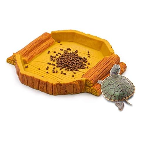 Svauoumu Reptile Water Bowl Tortoise Bath Bearded Dragon Food Bearded Dragon Food Resin Rock Reptile Water Tray Chameleon Tortoise Gecko Lizard Feeding Bowl Cover