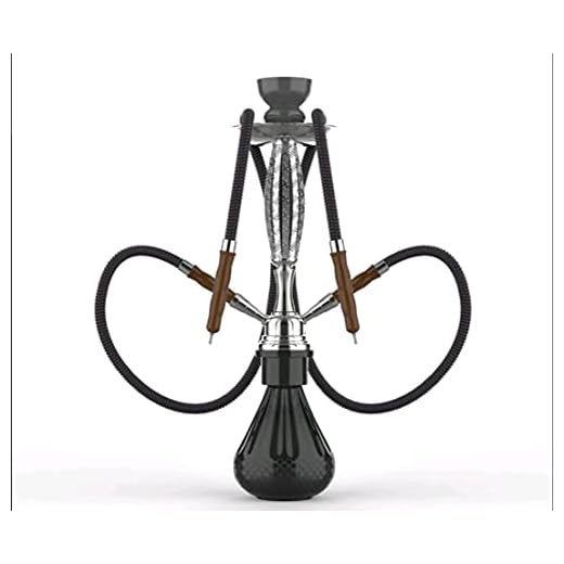 Cachimba 2 Salidas Shisha 2 Mangueras Cazoleta Pinzas JSG.HOOKAH 42cm (6colores) (NEGRO)