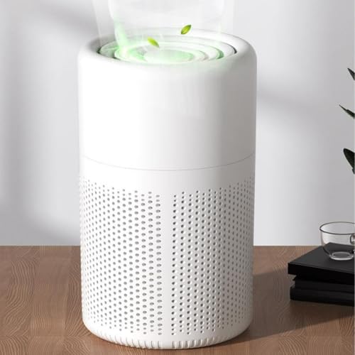 Home Bedroom Air Purifier, 5V 5W Purifying Air Purifier, 21-30㎡ White ABS Desktop Small Single Purification Filter(Filter element)
