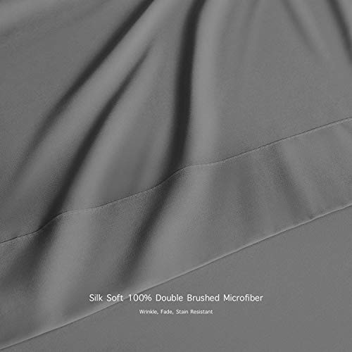 Basic Choice Brushed Microfiber Bed Sheet Set, Standard 100 By Oeko-Tex, Charcoal, Twin, 3 Pieces #TOP2