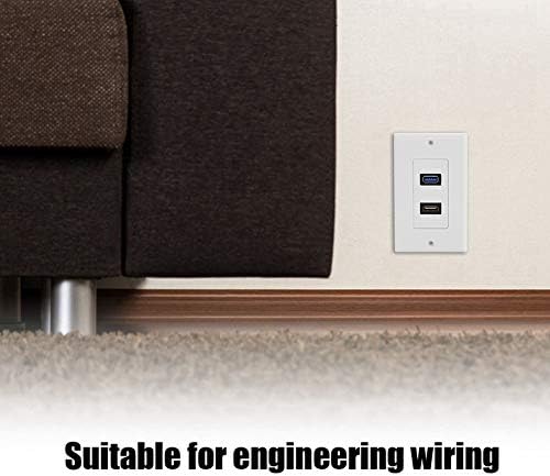 Lazmin Multimedia Wall Plate Socket Panel, USB Composite HDMI Audio Video Socket for Projectors, Home Theater