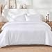 Best Hotel Luxury Bedding 3-Piece Full/Queen Pure White Duvet Cover Set, 400 TC 100% Long-Staple Combed Cotton Soft, Silky & Breathable Duvet Cover Set, Perfect Cover for your Down Comforter