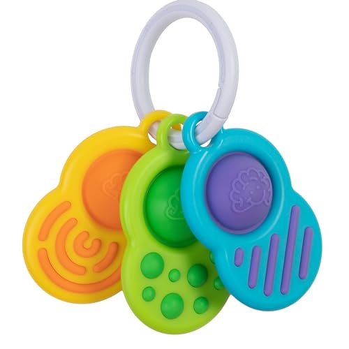 Image of Fat Brain Toys Dimpl Clutch, Popping Sensory Take-Along Baby Toy & Teether for Babies 0 Months+, Fidget Toy