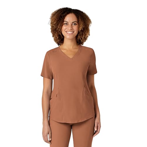 WonderWink womens Renew Women's V-neck Top Medical Scrubs, Clay, X-Small US