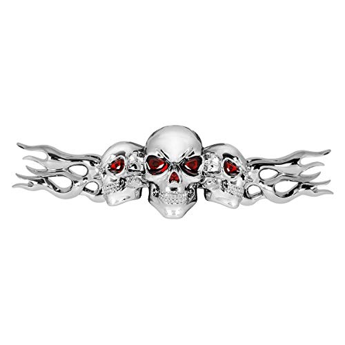 Image of GG Grand General 90096 Chrome Plastic Large Skulls Stick-On Emblem