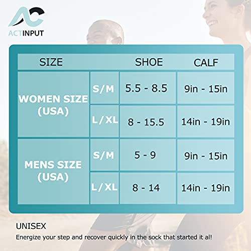 Actinput 8 Pairs Compression Socks Women & Men -Best Medical,Nursing,Travel & Flight Socks-Running & Fitness，Pregnancy-15-20Mmhg (L/Xl, Black) #TOP4