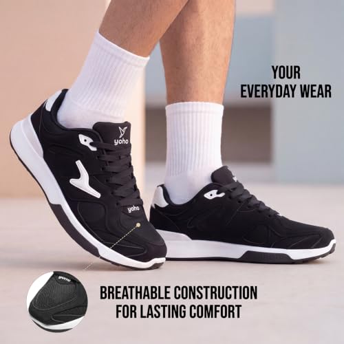 Image of YOHO Men's Sneakers Flo & Blazer | Stylish & Comfortable | Low Top, Lace Up Casual Shoes for Man /Gents