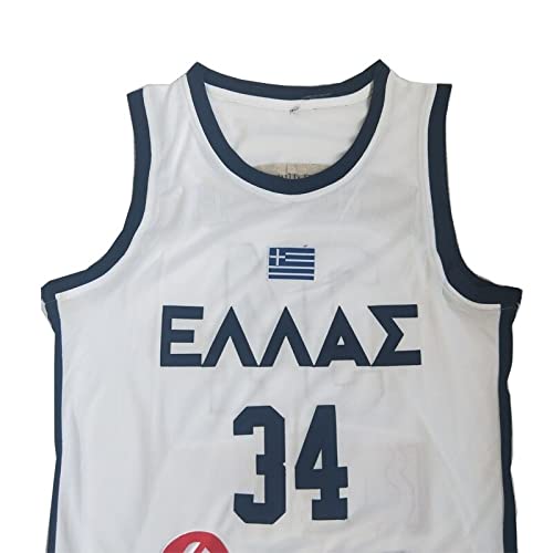 Giannis Greek Freak White Basketball Greece Jersey Stitch All True Size