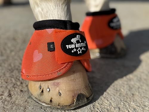 Image of 2520D Horse Bell Boots No-Turn Horse Bell Boots, Equine Ballistic Hoof Overreach Bell Boot, Pair