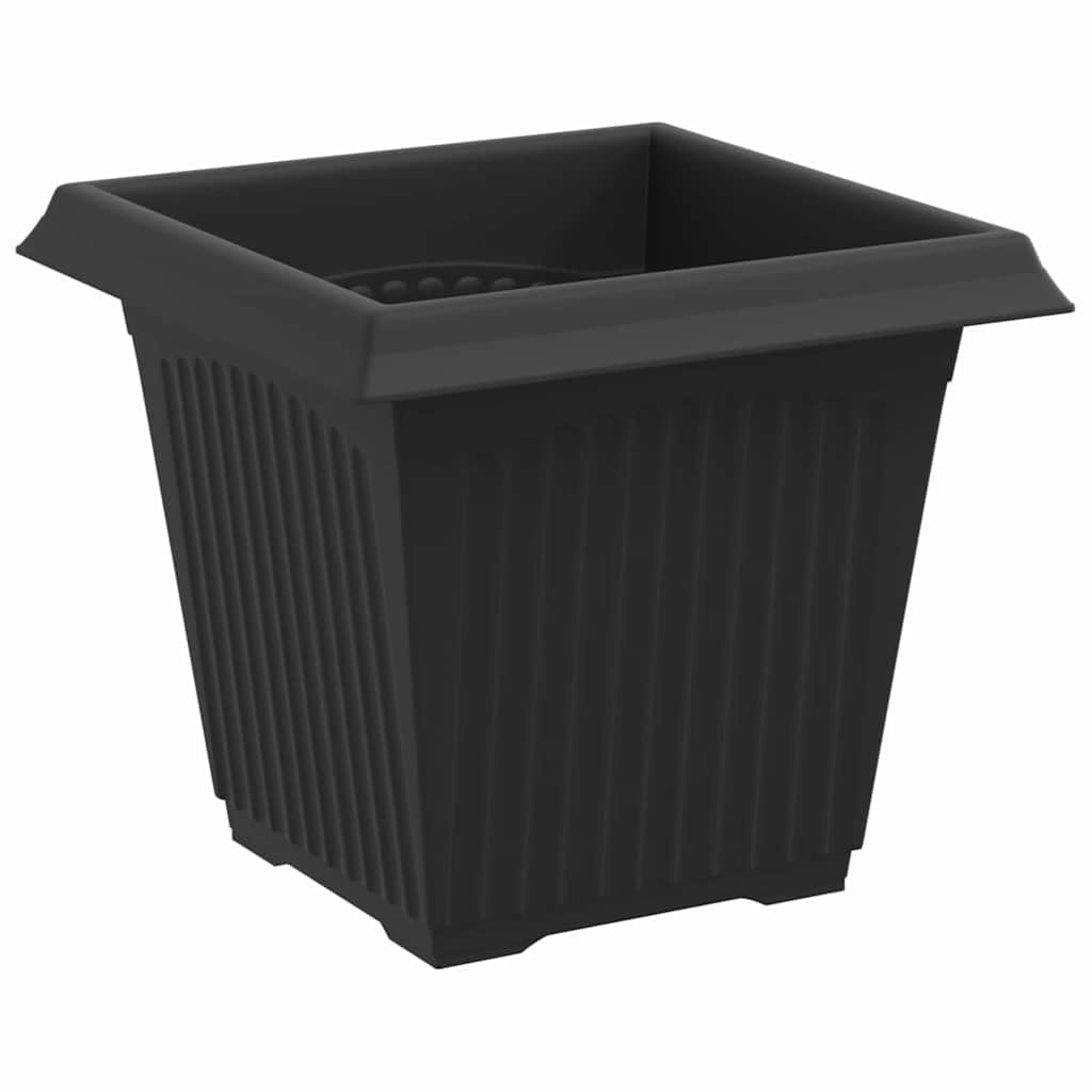 24 Vasi per Piante Quadrati Plastica Neri Fioriere 16x16x14 cm | Set di fioriere leggere con fori di drenaggio e bordo arrotolato, ideali per decorare balcone, terrazzo e casa.
