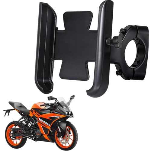 WHIPONE CNC Metal Bike Mobile Holder Compatible for KTM RC 125, 360° Rotation Phone Mount Cradle for Bicycle & Motorcycle, Handlebar for All Smartphones, Anti-Slip, Full Grip (Black)