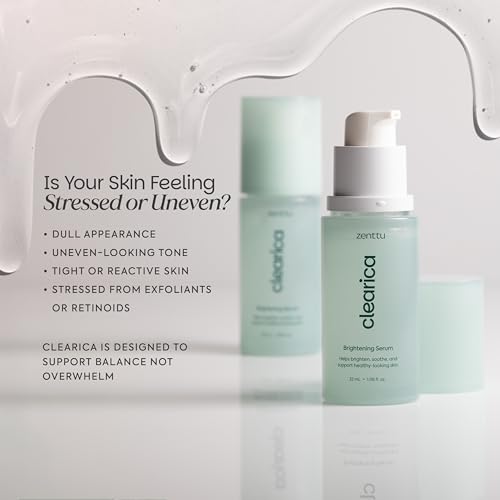 Zenttu Korean Brightening Serum with Centella Asiatica, Madecassoside and Asiaticoside for Uneven Tone and Dark Spots, Clearica Lightweight Glow Serum Korean | 1.08 fl oz