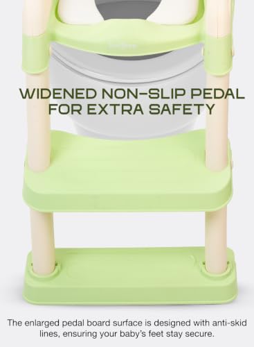 Image of Baybee Western Potty Seat for Kids | Baby Toilet Seat Chair with Ladder, Adjustable Step Height & Cushion Seat | Portable Potty Training Seat for 1-8 Years Child Boys Girls (Green)