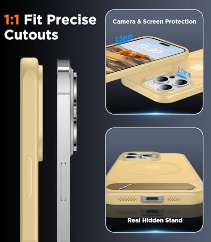 Image of Magnetic Compatible with iPhone 14 Pro Case, [Built-in Invisible Kickstand][Compatible with MagSafe] [Military Grade Shockproof] Slim Translucent Matte Phone Case for iPhone 14 Pro 6.1 inch