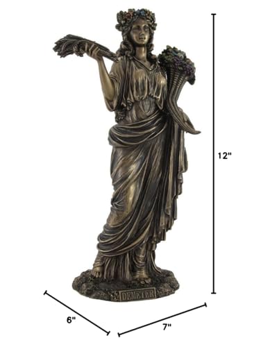 Estatua de Deméter 12 pulgadas acabado bronce miniatura 4