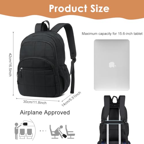 Image of PALAY Backpack for 15.6 Inch Laptop with Large Capacity, Quilted
