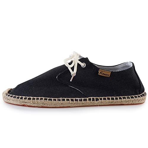 Men's Lace up Casual Canvas Slip on Flat Espadrille Shoes2
