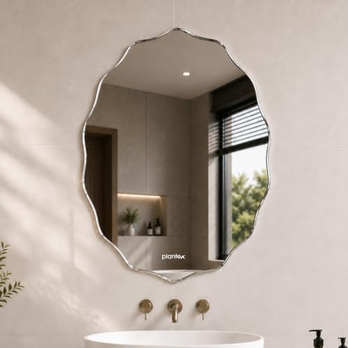 Best Decorative Wall Mirrors: Frameless vs Framed 4 Plantex Glass Frameless Oval Mirror for Wall/Mirror with Beveled ...