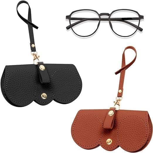 Leather Sunglasses Case, Sunglasses Eyewear Case Artificial Leather Button Cover,Portable Outdoor Travel Holder Eyeglasses Bag-Sunglasses Pouch-Spectacles & Goggles For Men & Women-image-41