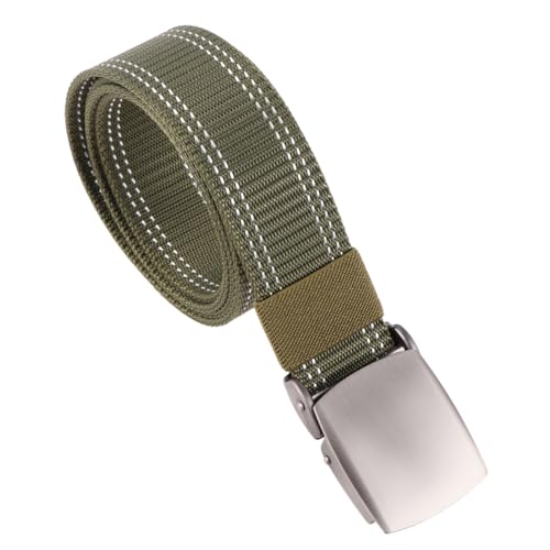 VALICLUD Belt Outdoor Buckles Webbing Adjustable Canvas Ratchet Green