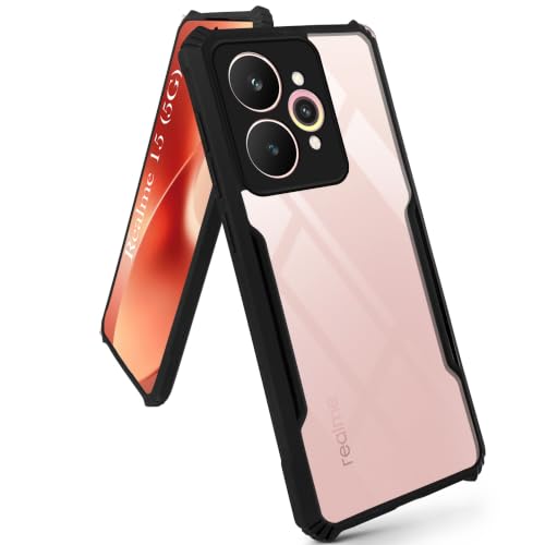 Image of Jkobi Hybrid Back Cover Case for Realme 15 (Shockproof with Polycarbonate Clear Panel | Professional Black)