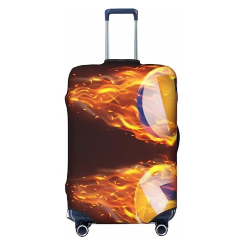 Volleyball Balls Flying Fire Falling Luggage Cover for Suitcase, Suitcase Cover Protector Fit 25-28 Inch Luggage Travel Accessories, L