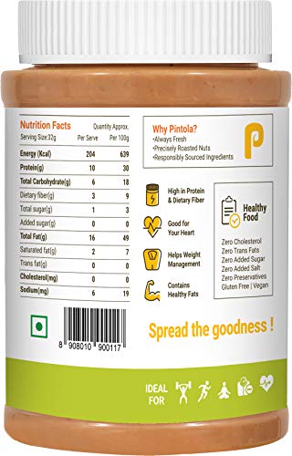 Image of Pintola Organic Peanut Butter (Crunchy) (1kg) + Pintola All Natural Peanut Butter (Extra Crunchy) (Unsweetened) (350g)
