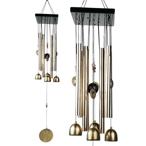 Image of Wind Chime | Wind Chimes for Balcony | Wind Chimes for Home Positive Energy | Home Decoration(Golden,Pipe & Hanging Bells)