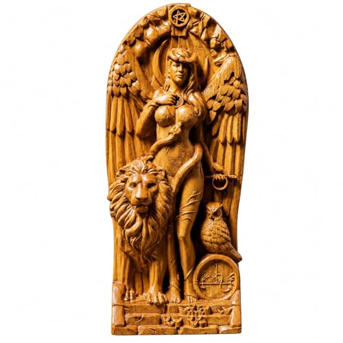 Estatua Diosa Lilith Demonio Madera Decoración Occulta