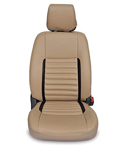 Hi Art Beige and Black Leatherite Custom Fit Seat Covers Compatible with Maruti Celerio 2015 - Complete Set-picture-17