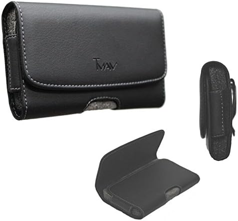 TMAN Leather Holster Carry Pouch Case for HTC 10 All Carriers (fits the phone itself or phone with skinny skin case)