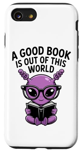 Custodia per iPhone SE (2020) / 7/8 Divertente Alien Reading Fantascienza Spazio Esterno Amante Libro