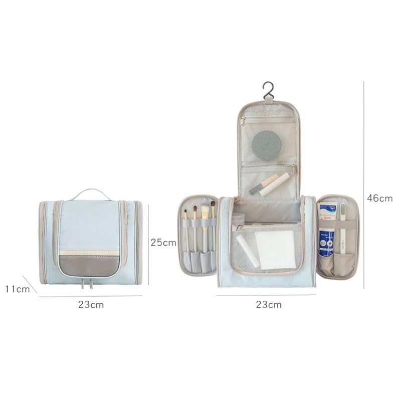 Borsa da Toilette Impermeabile, Trousse da Viaggio con aggancio per Cosmetici, Organizer per Articoli da Toilette da Uomo e da Donna.