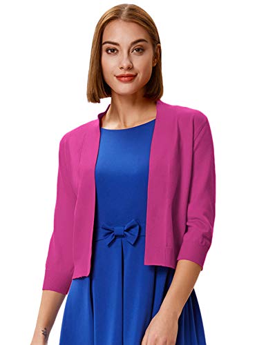 Image of GRACE KARIN Women Cardigan Sweaters Lightweight Knit Cropped Cardigans Trendy 3 /4 Sleeve Shrug Bolero S-3XL