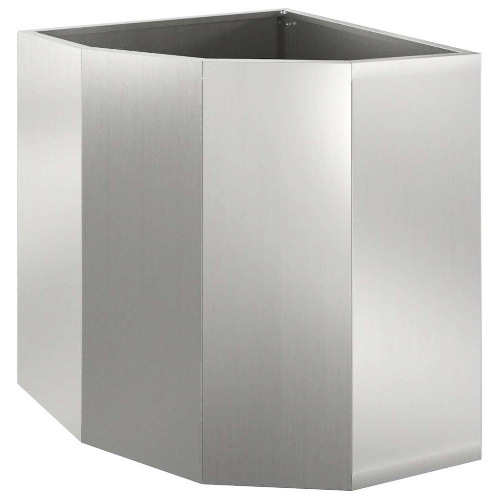 Vidaxl Corner Planter Silver 45 X 45 X 50 Cm Galvanised Steel