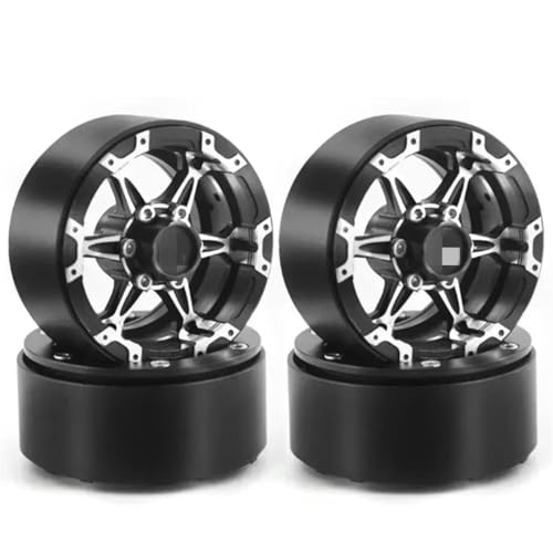 Jantes RC 1.9 Pouce en alliage d'aluminium noir pour TRX4 D90