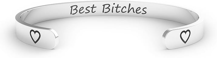 ​Friendship Bracelet Cuff, Best Friend Gifts for Women, Stainless Steel