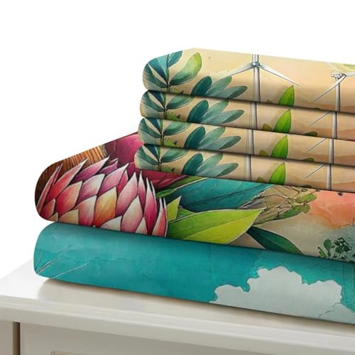 Ensemble de literie microfibre de qualité supérieure et housse de couette fleur - 6