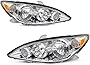 JSBOYAT Headlight Assembly Replacement for 2005 2006 Toyota Camry LE XLE SE Driver and Passenger Side (Chrome Housing & Amber Reflector)