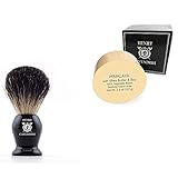 Henry Cavendish Himalaya Shaving Kit with - Shaving Soap with Shea Butter & Coconut Oil. Long Lasting 3.8 oz Puck Refill, Plus a Gentleman's 100% Pure Badger Hair Shaving Brush.